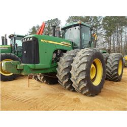 JOHN DEERE 9520 MFWD FARM TRACTOR, S/N 011466 (03 YR), FRONT COUNTER WEIGHTS, REAR HITCH, GREEN STAR