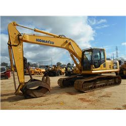 KOMATSU PC200LC-8 HYDRAULIC EXCAVATOR, S/N A90057 (12 YR) 9'6" STICK, 42" GRAPPLE, ECAB W/AIR, METER