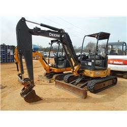 JOHN DEERE 35D MINI HYDRAULIC EXCAVATOR, S/N 265428 (10 YR) 5' 9" STICK, 18" BUCKET, QUICK COUPLER, 