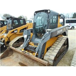 JOHN DEERE 333E SKID STEER LOADER, S/N 251311, TRACK TYPE, GP BUCKET, ECAB W/ AIR, METER READING 3,5