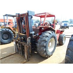 MANITOU M230HP FORKLIFT, S/N M230H0516, 2 STAGE MAST, 7' FORKS, CANOPY, METER READING 9,762 HOURS