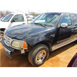1999 FORD F150 XLT EXTENDED CAB PICKUP, S/N 1FTRX17W8XNB86144, V8 GAS ENG, A/T, ODOMETER READING 286