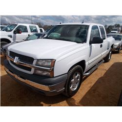 2004 CHEVROLET Z71 4X4 PICKUP, S/N 1GCEK19T44Z126897, GAS ENG, A/T, EXTENDED CAB, ODOMETER READING 2