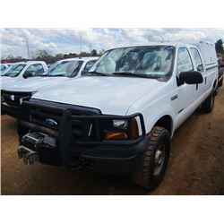 2006 FORD F350 XL 4X4 CREW CAB, S/N 1FTWW31P06ED76909, POWERSTROKE, V8 DIESEL ENG, AUTO TRANS, BRUSH