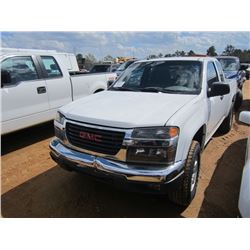 2008 GMC CANYON 4X4 PICKUP, S/N GTDT29978820264, GAS ENG, AUTO TRANS, EXTENDED CAB, ODOMETER READING