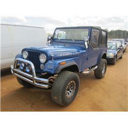 1983 JEEP RENEGADE 4X4, S/N 1JCCN87A8DT071784, FUEL INJECTED ENGINE, 5 SPD TRANS, SOFT TOP