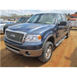 2006 FORD F150 LARIAT CREW CAB 4X4 PICKUP, S/N 1FTPW14V96KD41015, V8 GAS ENG, AUTO TRANS, ODOMETER R