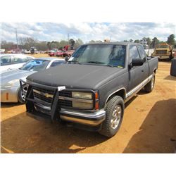 1993 CHEVROLET 1500 EXTENDED CAB 4X4 PICKUP, S/N 2GCFK29K9P1139319, GAS, 5 SPD, ODOMETER READING 190