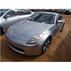 2003 NISSAN 380Z 2 DOOR SEDAN, S/N JN1AZ34E33T000713, GAS ENGINE, 6 SPD TRANS, LEATHER SEATS, ODOMET