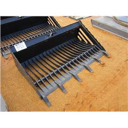 (UNUSED) WILDCAT 66" ROCK BUCKET, FITS SKID STEER LOADER