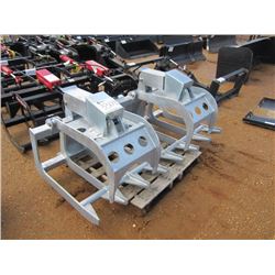 GRAPPLE RAKE W/ TOP CLAMP, FITS SKID STEER LOADER