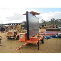K & K SYSTEMS DIGITAL SIGN BOARD, S/N 244144, BATTERY/SOLAR POWERED, 24 DIGIT, 6.5'X11' DISPLAY, TRA