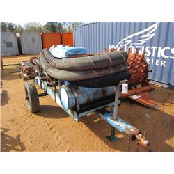 4" TRASH PUMP W/ FORD GAS ENGINE, HOSES, MTD ON S/A TRAILER