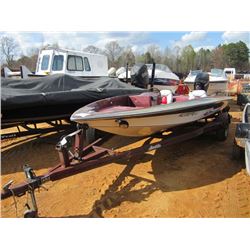 LASER 18' BASS BOAT W/150 HP MERCURY OUTBOARD, SPORTSTER S/A TRAILER, S/N 68-177-