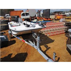 CAROLINA SKIFF J14 BOAT, S/N EKHJ2154K596, MERCURY