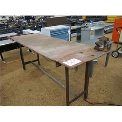 8' X 32" METAL WORK TABLE W/ VISE