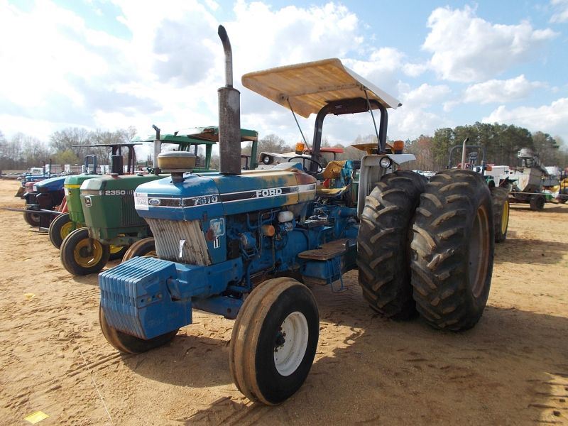 FORD 7610 FARM TRACTOR, S/N, 3 PTH, PTO, 2 HYD REMOTES, CANOPY, REAR ...