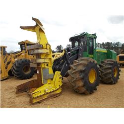 JOHN DEERE 843K FELLER BUNCHER, S/N 656523 (14 YR) JOHN DEERE FD22B SAW HEAD, ECAB W/ AIR, 67/37.00-
