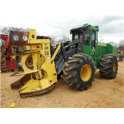 JOHN DEERE 643K FELLER BUNCHER, S/N 652963 (13 YR) SAW HEAD, ECAB W/ AIR, 28L-26 TIRES, METER READIN