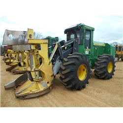 JOHN DEERE 643K FELLER BUNCHER, S/N 063281, (11 YR) JOHN DEERE FD45 SAW HEAD, ECAB W/ AIR, 28L-26 TI