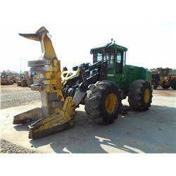 JOHN DEERE 643J FELLER BUNCHER, S/N 617519, (08 YR) JOHN DEERE FD22B SAW HEAD, ECAB, 28L-26 TIRES