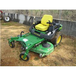 JOHN DEERE 737Z TRACK ZERO TURN LAWN MOWER, S/N TC0737B031776, GAS ENG, 60" DECK, METER READING 761 