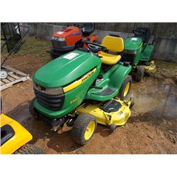 JOHN DEERE X340 RIDING LAWN MOWER, S/N 011127, 54" DECK, GAS ENG
