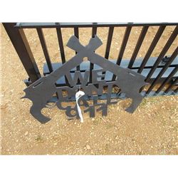 METAL PISTOL WE DON'T CALL 911 SIGN