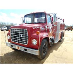 1984 FORD 7000 S/A FIRE TRUCK, S/N 1FDPR7OU2EVA30722, FORD DIESEL ENG, 5 PSD 3 SPD TRANS, 16' FIRE T