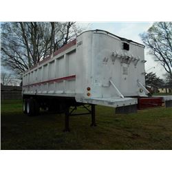 EAST ALUMINUM FRAME TYPE DUMP TRAILER, S/N DS04722161, 28' LONG, 11R24.5 TIRES, DISC WHEELS