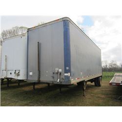 1991 STRICK 28' S/A VAN PUP TRAILER, S/N 1S11E9285MA335996, ROLL UP DOOR, 295/75R22.5 TIRES