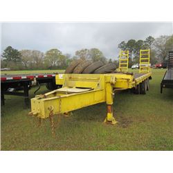 8' X23' T/A UTILITY TRAILER, S/N, 3' DOVE TAIL, FOLD UP RAMPS, PENTLE HOOK, P235/70R16 TIRES