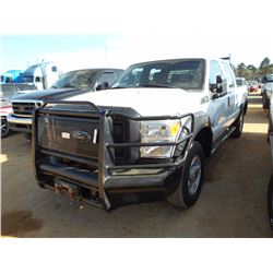 2011 FORD F250 CREW CAB 4X4 PICK UP, S/N 1FT7W2BT4BEB18820, V8 POWERSTROKE DIESEL ENG, AUTO TRANS, O