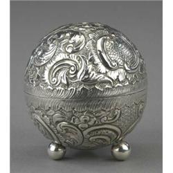 A Victorian globular soap box and cover,...