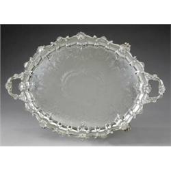 A good large Victorian two-handled oval tray,...
