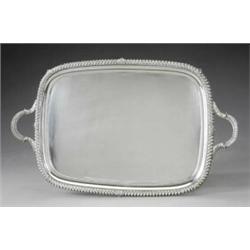 A large George V rounded rectangular tray,...