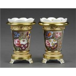A pair of tapering spill vases,...