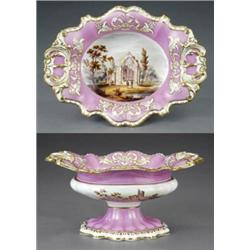 An oval pedestal bowl,...