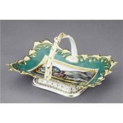 A Chamberlain's Worcester rectangular basket,...
