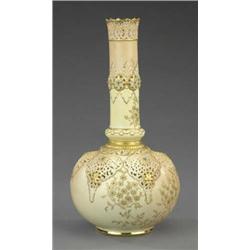 A Grainger's Worcester blush ivory bottle shape vase,...