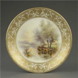 A Royal Worcester cabinet plate,...