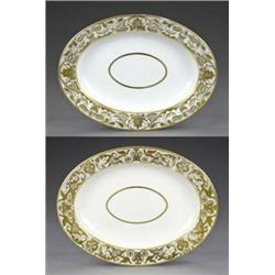 A set of four Derby oval ashets,...
