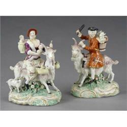 A pair of Derby groups of the Welch Tailor and his Family,...