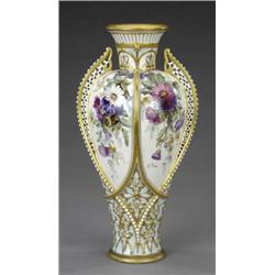 A Derby Crown Porcelain inverted baluster vase,...