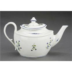 A Pinxton boat shaped teapot,...