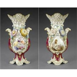 A Coalport two-handled vase,...