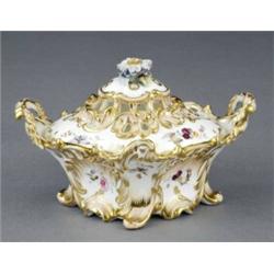 A Coalport lozenge shape pot pourri bowl and cover,...
