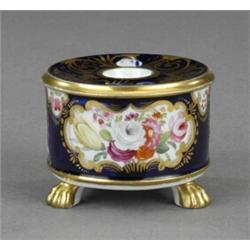A Coalport cylindrical inkwell,...
