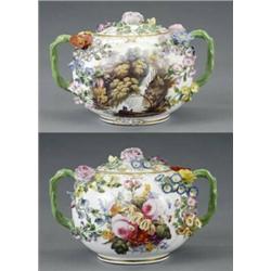 A Minton compressed globular vase and cover,...