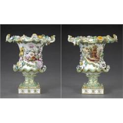 A Minton frilled campana vase,...